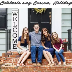 Kirklands Home Garden Decor|Brown and White Welcome Home Two-Sided Porch Board