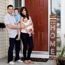 Kirklands Home Garden Decor|Brown and White Welcome Home Two-Sided Porch Board