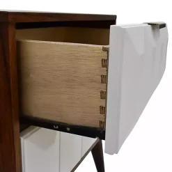 Kirklands Home Nightstands|Brown and White Wood 2-Drawer Nightstand