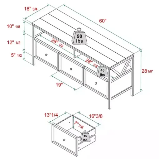Kirklands Home Tv Stands & Media Consoles|Brown and Whitewashed Wood 3-Drawer Media Cabinet