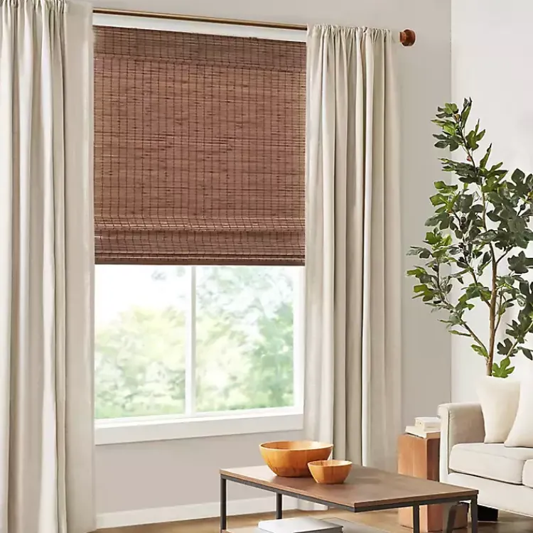 Kirklands Home Curtains & Drapes|Bamboo Light Filtering Roman Shade, 29 in. Brown