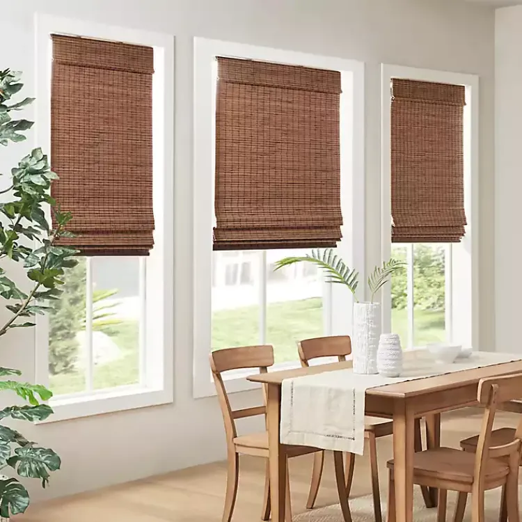 Kirklands Home Curtains & Drapes|Bamboo Light Filtering Roman Shade, 29 in. Brown