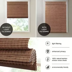 Kirklands Home Curtains & Drapes|Bamboo Light Filtering Roman Shade, 29 in. Brown