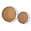 Kirklands Home Shelves|Brown Bamboo Modern Wall Shelves, Set of 2