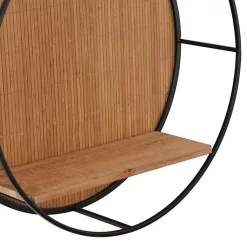 Kirklands Home Shelves|Brown Bamboo Modern Wall Shelves, Set of 2