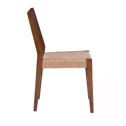 Kirklands Home Dining Chairs|Basketweave Wood Dining Chairs, Set of 2 Brown