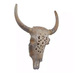 Kirklands Home Wall Plaques|Bohemian Bull Wall Plaque Brown