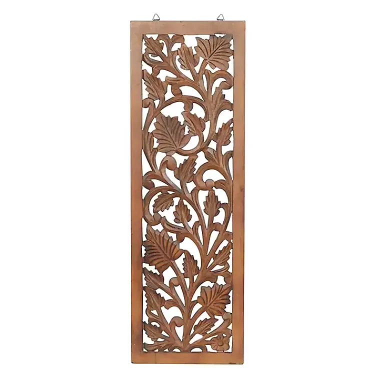 Kirklands Home Wall Plaques|Botanical Wood Panel Wall Plaque Brown