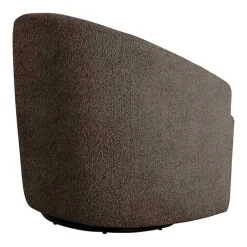 Kirklands Home Accent Chairs|Boucle Barrel Swivel Accent Chair Brown