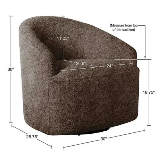 Kirklands Home Accent Chairs|Boucle Barrel Swivel Accent Chair Brown