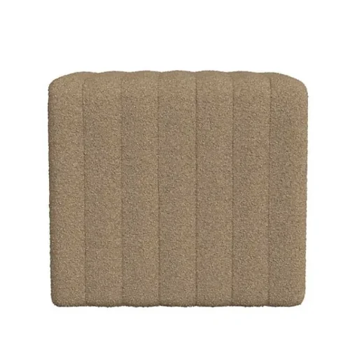 Kirklands Home Benches & Ottomans|Boucle Channeled Upholstered Ottoman Brown