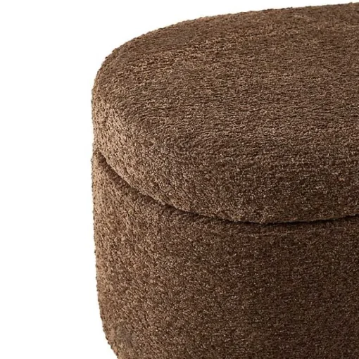 Kirklands Home Benches & Ottomans|Boucle Flip-Top Storage Bench Brown