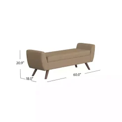 Kirklands Home Benches & Ottomans|Boucle Modern Storage Bench Brown