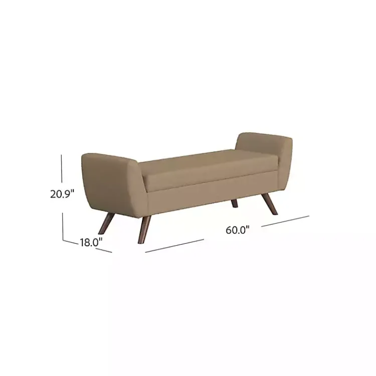 Kirklands Home Benches & Ottomans|Boucle Modern Storage Bench Brown