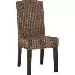 Kirklands Home Dining Chairs|Camelback Wicker Dining Chairs, Set of 2 Brown