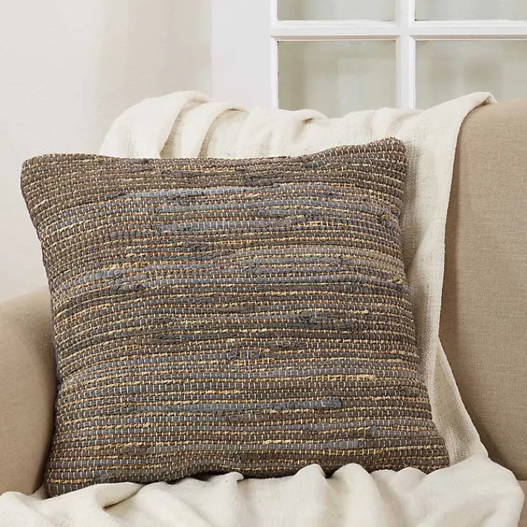 Sale Chindi Woven Jute Throw Pillow Pillows
