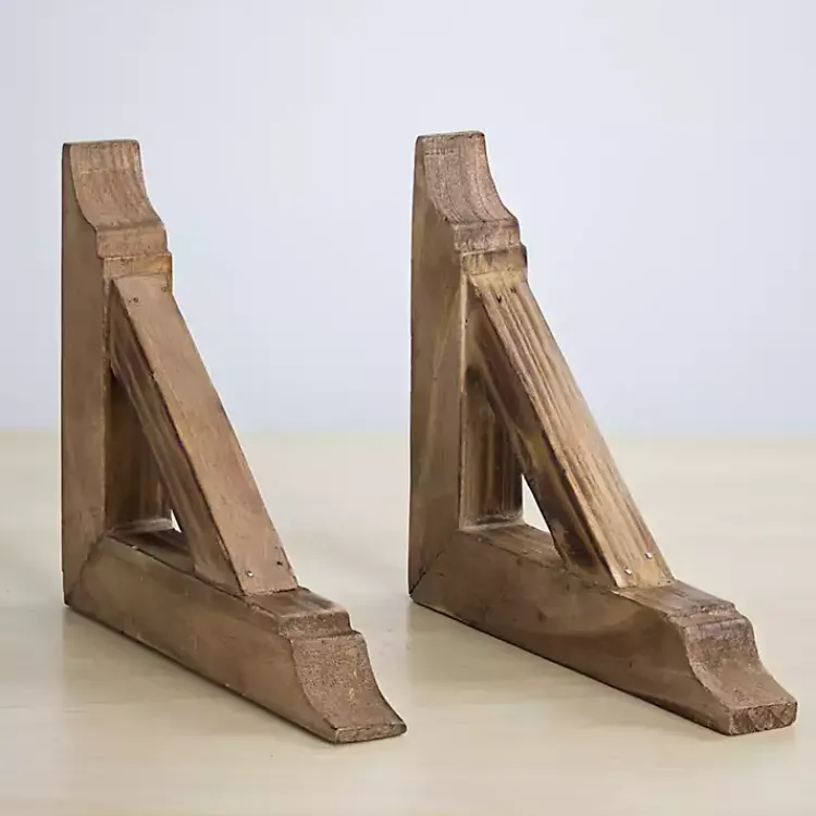 Kirklands Home Shelves|Brown Corbel Shelf Brackets, Set of 2