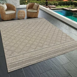 Kirklands Home Outdoor Rugs|Diamond Lattice Indoor/Outdoor Rug, 8x10 Brown