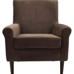 Kirklands Home Accent Chairs|Ellen Rolled Arms Accent Chair Brown