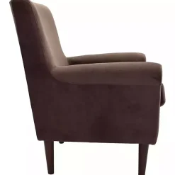 Kirklands Home Accent Chairs|Ellen Rolled Arms Accent Chair Brown