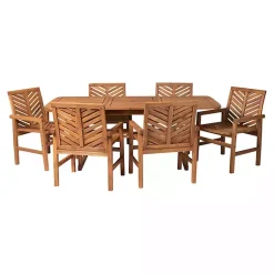 Kirklands Home Outdoor Dining|Extendable Table 7-pc. Outdoor Dining Set Brown