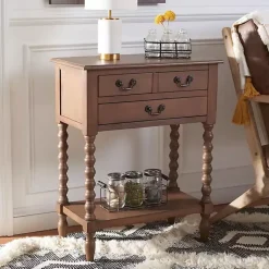 Kirklands Home Console Tables|Farmhouse 3-Drawer Console Table Brown