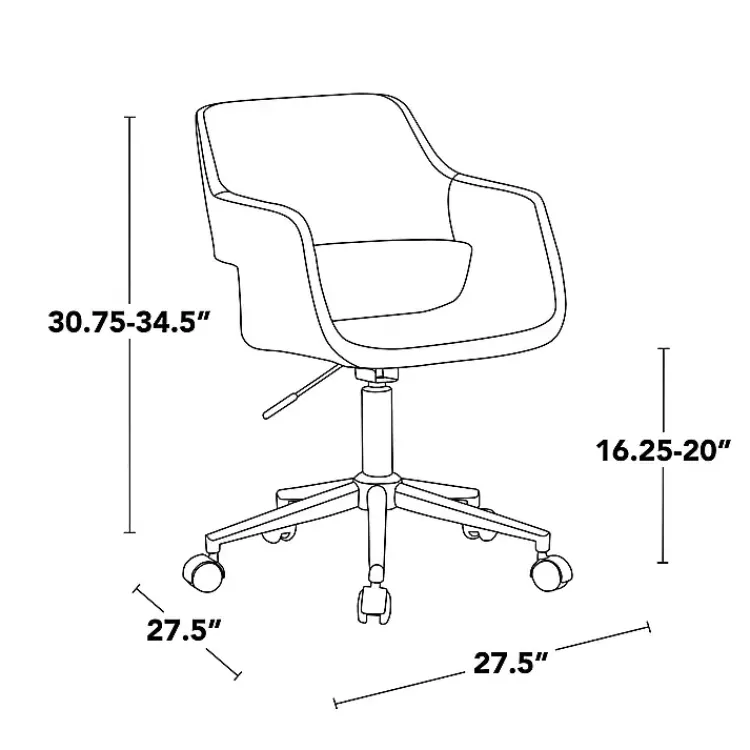 Kirklands Home Office Furniture|Faux Leather & Black Marshall Office Chair Brown