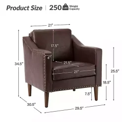 Kirklands Home Accent Chairs|Faux Leather Bonita Accent Chair Brown