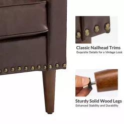 Kirklands Home Accent Chairs|Faux Leather Bonita Accent Chair Brown