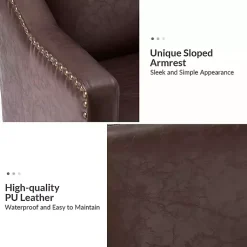 Kirklands Home Accent Chairs|Faux Leather Bonita Accent Chair Brown