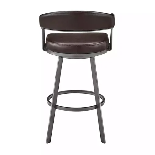 Kirklands Home Bar Stools & Counter Height Stools|Faux Leather Chelsea Swivel Bar Stool Brown