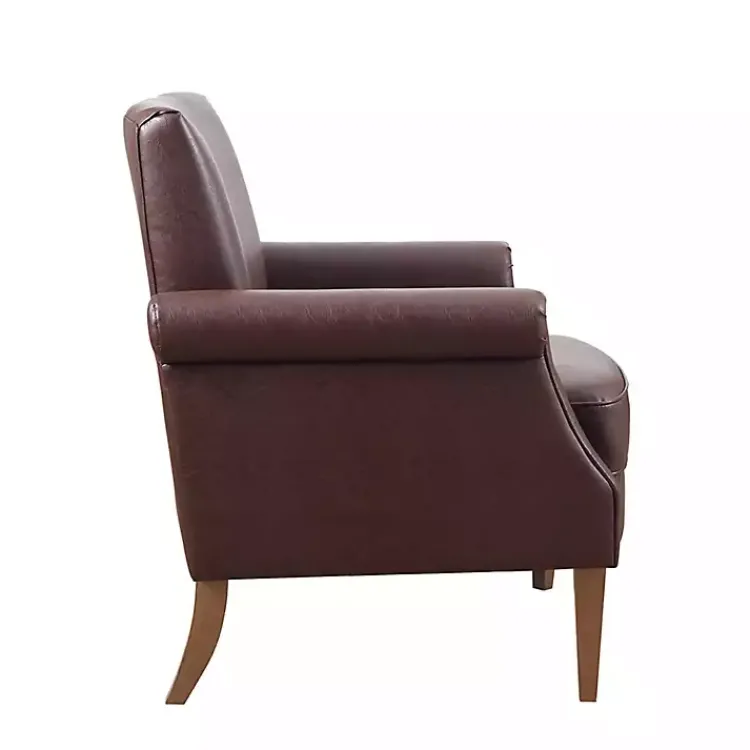 Kirklands Home Accent Chairs|Faux Leather Classic Accent Chair Brown