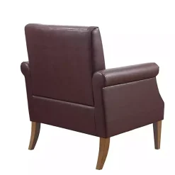 Kirklands Home Accent Chairs|Faux Leather Classic Accent Chair Brown