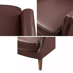 Kirklands Home Accent Chairs|Faux Leather Classic Accent Chair Brown