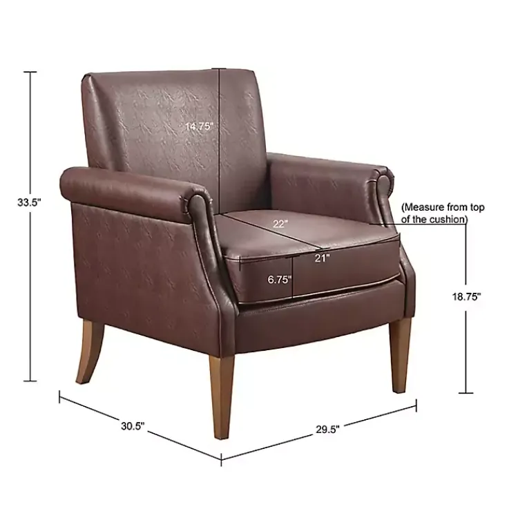 Kirklands Home Accent Chairs|Faux Leather Classic Accent Chair Brown