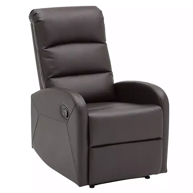 Kirklands Home Accent Chairs|Faux Leather Dormi Recliner Brown