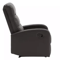 Kirklands Home Accent Chairs|Faux Leather Dormi Recliner Brown