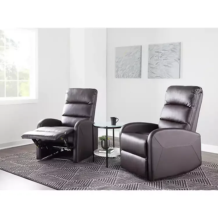 Kirklands Home Accent Chairs|Faux Leather Dormi Recliner Brown