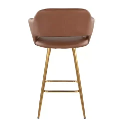 Kirklands Home Bar Stools & Counter Height Stools|Faux Leather Marge Counter Stools, Set of 2 Brown