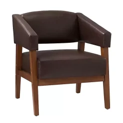 Kirklands Home Accent Chairs|Faux Leather Nicki Accent Chair Brown