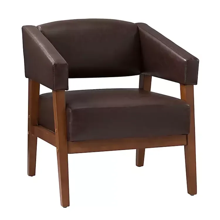 Kirklands Home Accent Chairs|Faux Leather Nicki Accent Chair Brown