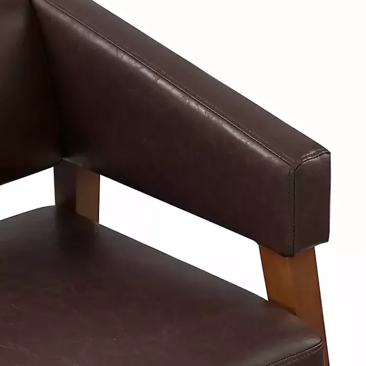 Kirklands Home Accent Chairs|Faux Leather Nicki Accent Chair Brown