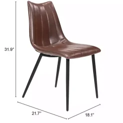 Kirklands Home Dining Chairs|Faux Leather Noreen Dining Chairs, Set of 2 Brown