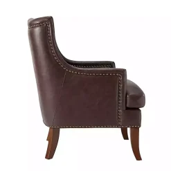 Kirklands Home Accent Chairs|Faux Leather Ophelia Accent Chair Brown