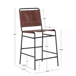 Kirklands Home Bar Stools & Counter Height Stools|Faux Leather Sling Counter Stool Brown