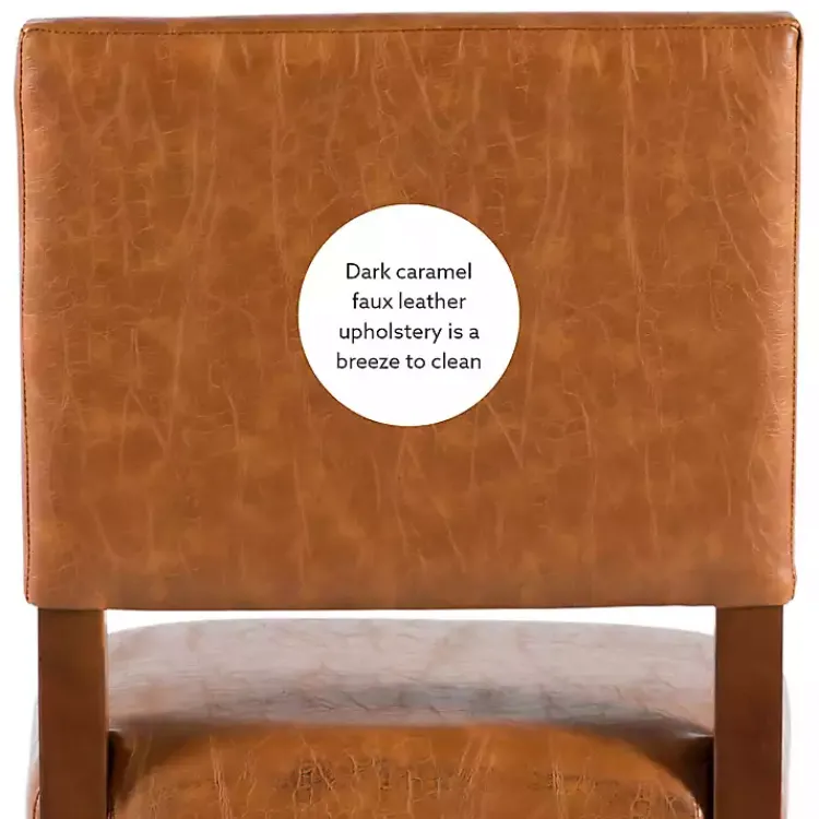 Kirklands Home Bar Stools & Counter Height Stools|Brown Faux Leather Square Classic Counter Stool Tan