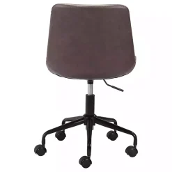 Kirklands Home Office Furniture|Faux Leather Swivel Office Chair Brown