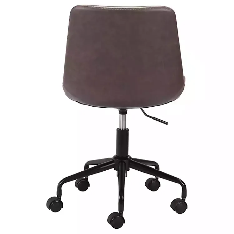 Kirklands Home Office Furniture|Faux Leather Swivel Office Chair Brown