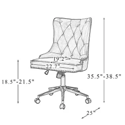 Kirklands Home Office Furniture|Faux Leather Tufted Back Office Chair Brown