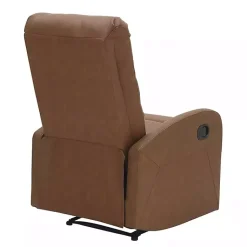 Kirklands Home Accent Chairs|Faux Leather Upholstered Slim Recliner Brown